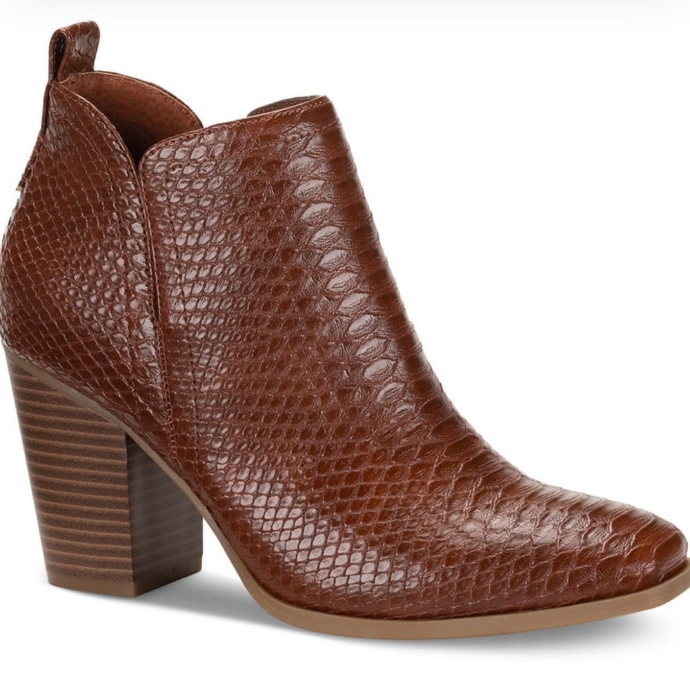 Sun + Stone Textured Brown Ankle Booties